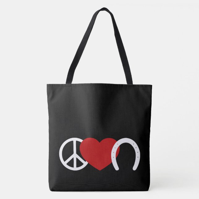 Frieden und Liebe Tasche (Vorderseite)