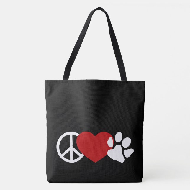Frieden und Liebe Tasche (Vorderseite)