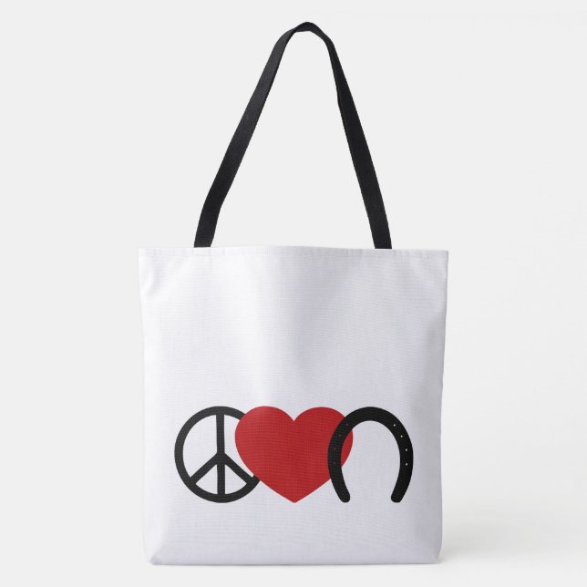 Frieden und Liebe Tasche (Vorderseite)