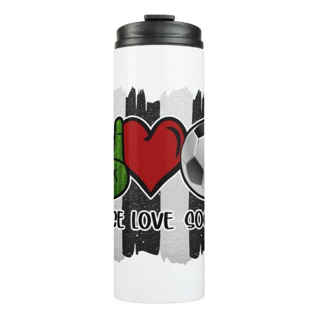 Frieden und Liebe Thermosbecher (Vorderseite)