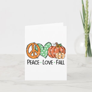 Frieden und Liebe und Fall Pumpkin Autum glücklich Karte