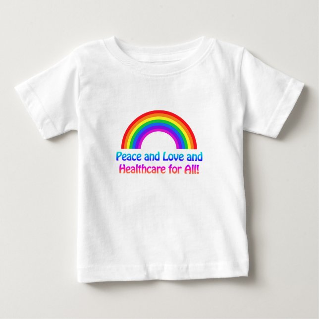 Frieden und Liebe und Gesundheitsfürsorge für alle Baby T-shirt (Vorderseite)