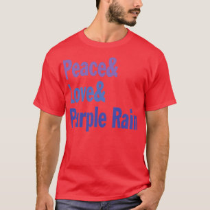 Frieden und Liebe und lila Regen T-Shirt