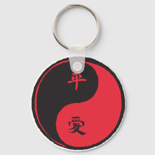 Frieden und Liebe Yinyang Schlüsselanhänger