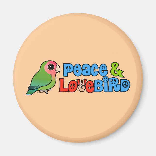 Frieden und Lovebird Magnet (Vorne)