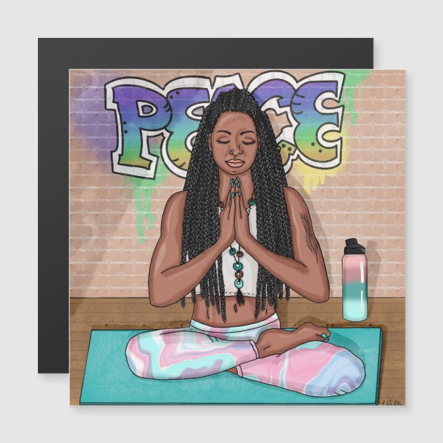 Frieden und Meditation Städtische Kunst Magnetkarte (Vorne/Hinten)