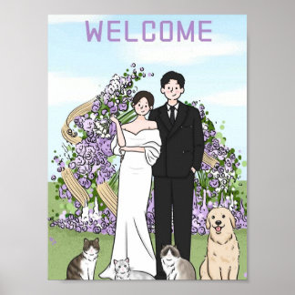 Frieden und romanische Hochzeit Poster