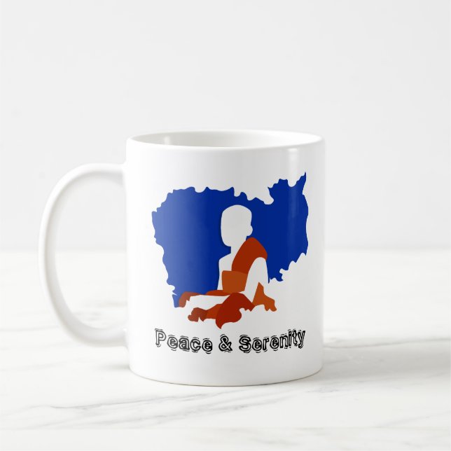 Frieden und Ruhe Blue Kambodscha Karte mit dem Mön Kaffeetasse (Links)