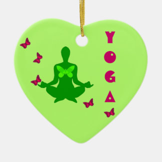 Frieden und Schmetterling - Yoga-Ornamente Keramikornament
