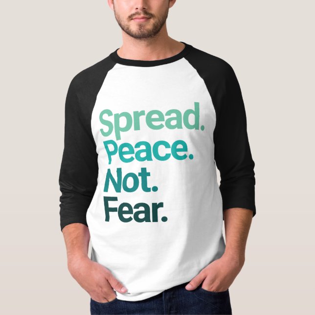 Frieden verbreiten statt grüne Typografie fürchten T-Shirt (Vorderseite)
