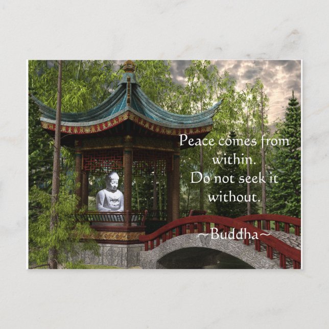 Frieden von innen, Buddha Zitat Postkarte (Vorderseite)