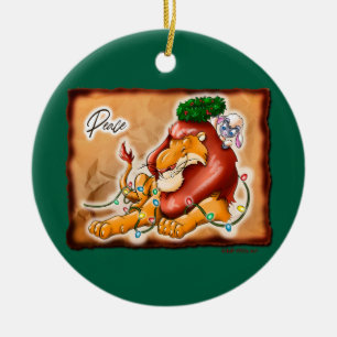 FRIEDEN VON LÖWE UND LAMM von Jeff Willis Art Keramik Ornament