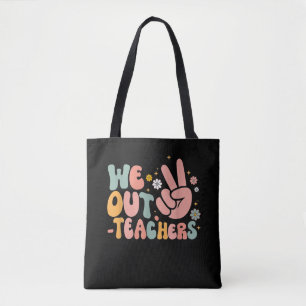 Frieden wir gehen Lehrer glücklicher letzter Schul Tasche