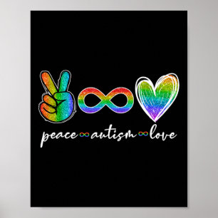Friedens-Autismus Liebe Unendlichkeit Symbol Autis Poster