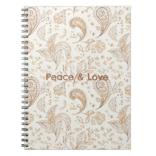 Friedens Bohemian Hippie Sechziger Jahre Paisley Notizblock