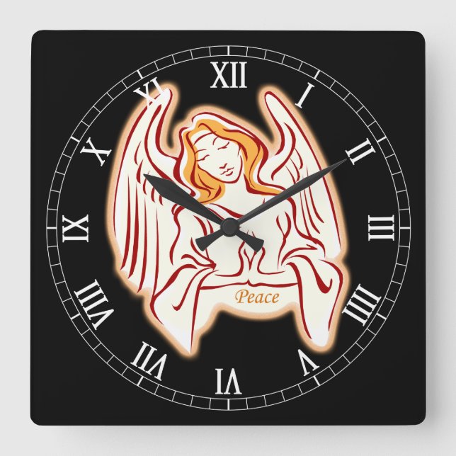 Friedens-Engel-Platz römische Numerus-Uhr Quadratische Wanduhr (Vorderseite)