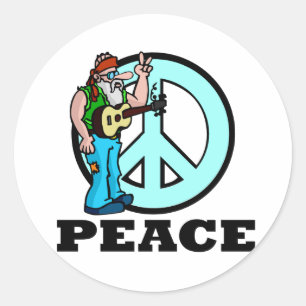 Friedens-Hippie Runder Aufkleber