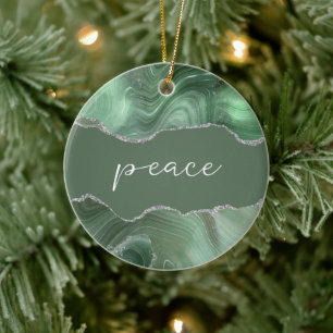 Friedens-Inspirations-Achat-Weihnachtsbaumanhänger Keramik Ornament