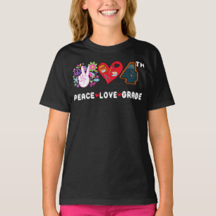 Friedens-Liebe 4. Platz zurück zur Schule 4 T-Shirt