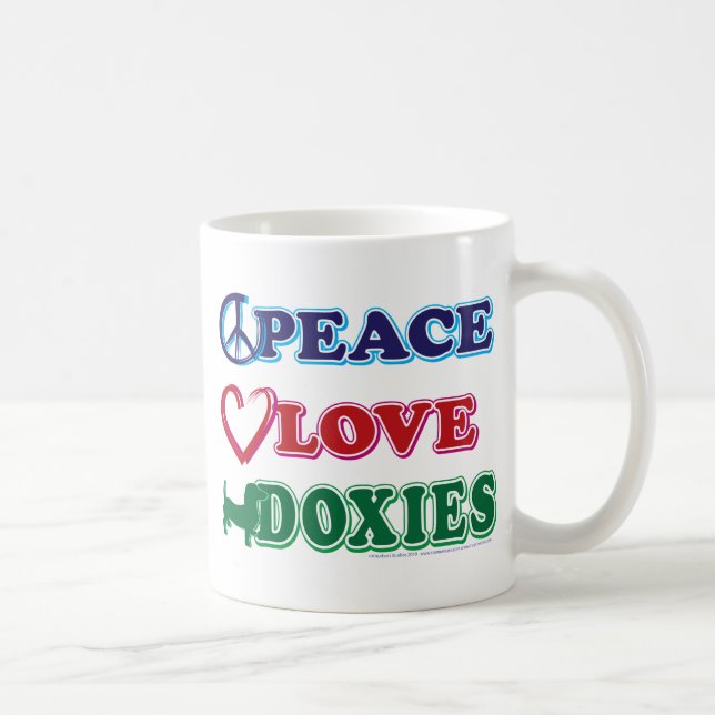 Friedens-Liebe-Dackeln - Dachsund Kaffeetasse (Rechts)