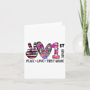 Friedens-Liebe Erster Grade Lehrerin Girls Team 1. Karte