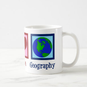 Friedens-Liebe-Geografie-Lehrer Weltkarte Kaffeetasse