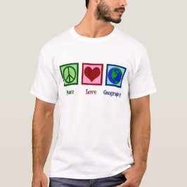 Friedens-Liebe Geografie-Lehrer Weltkarte T-Shirt