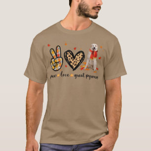 Friedens-Liebe Große Pyrenäen Leopard Herbst Herbs T-Shirt
