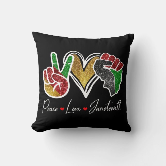 Friedens-Liebe Juneteenth Black Pride Freedom 4. Kissen (Vorderseite)