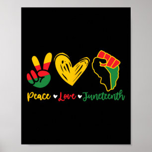 Friedens-Liebe Juneteenth Black Pride Freedom 4. Poster