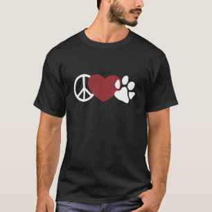 Friedens-Liebe-(pink)Paw T-Shirt