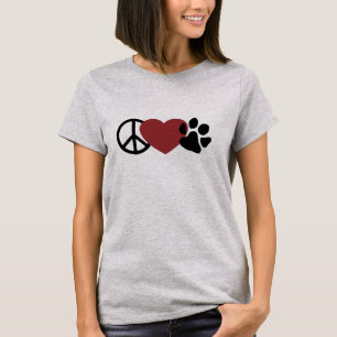 Friedens-Liebe-(pink)Paw T-Shirt