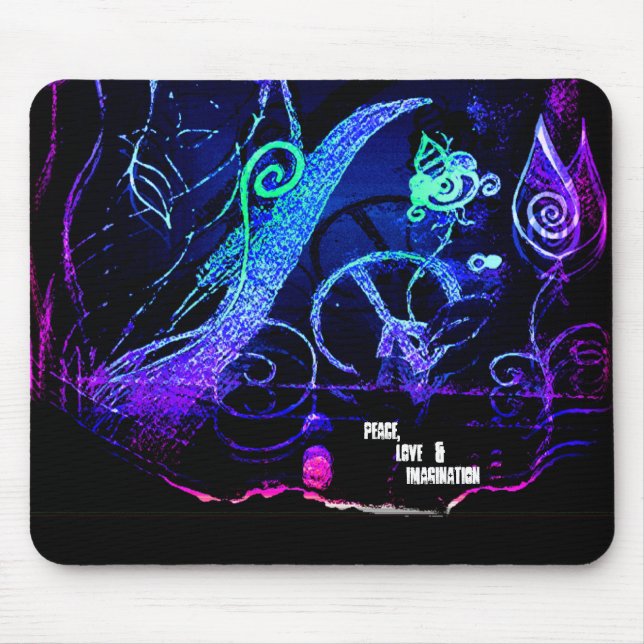 Friedens-, Liebe u. Fantasie mousepad (Vorne)