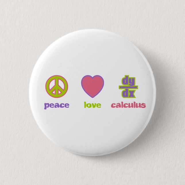 Friedens-, Liebe-u. Kalkül-Knöpfe Button (Vorderseite)