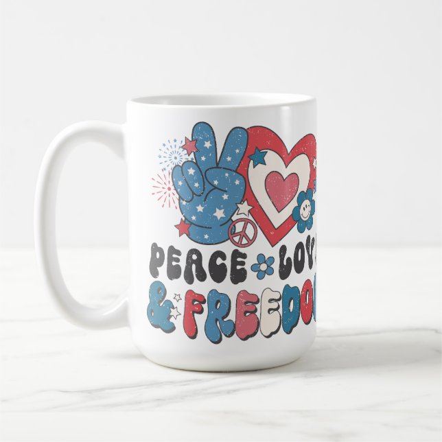 FRIEDENS-LIEBE UND FREIHEIT KAFFEETASSE (Links)