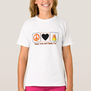 Friedens-, Liebe-und Süßigkeits-Mais T-Shirt