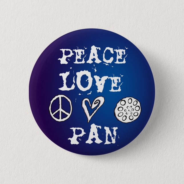Friedens-, Liebe- und Wannenknopf Button (Vorderseite)