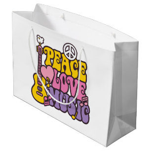Friedens-, Liebes- und Musik-Geschenktasche Große Geschenktüte