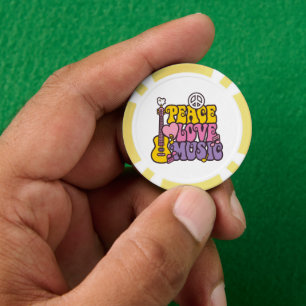 Friedens-, Liebes- und Musik-Pokerchips Pokerchips