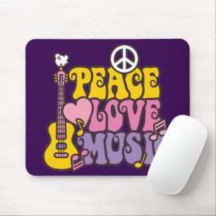 Friedens-, Liebes- und Musikmauspad Mousepad