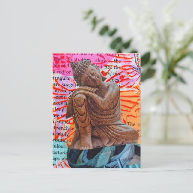 Friedens-Mixed-Media-Collage Postkarte (Stehend Vorderseite)