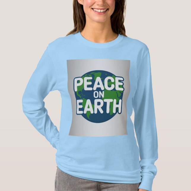 Friedens-T-Shirt in Blau T-Shirt (Vorderseite)