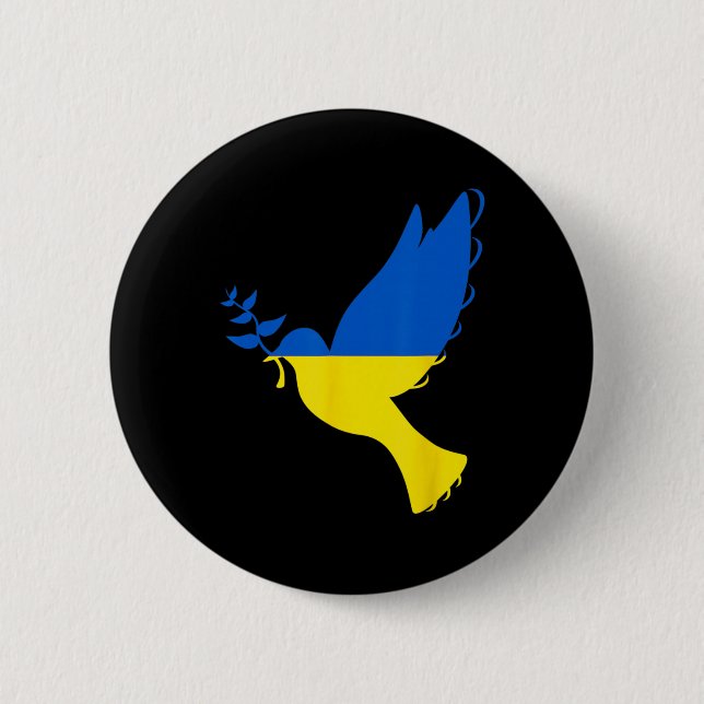 Friedens Taube in der Ukraine. Steht mit der Ukrai Button (Vorderseite)