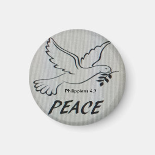 Friedens-Tauben-Button mit Schrift Magnet