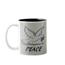Friedens-Tauben-Tasse mit Schrift