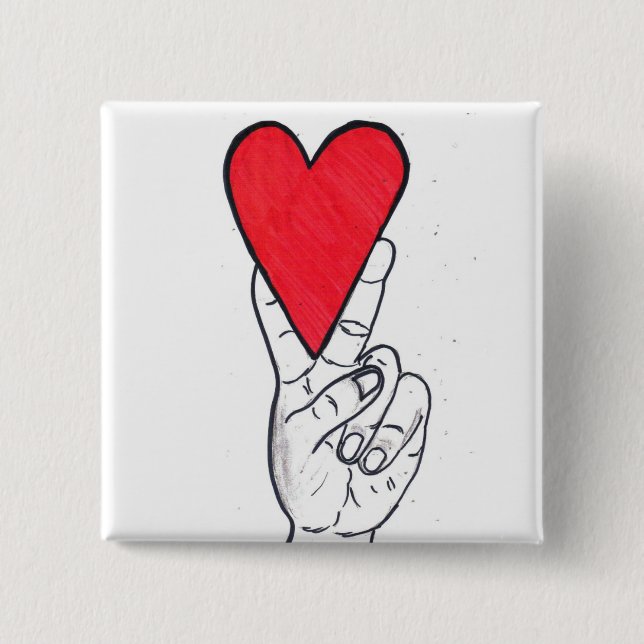 Friedens- u. Liebequadrat Button (Vorderseite)