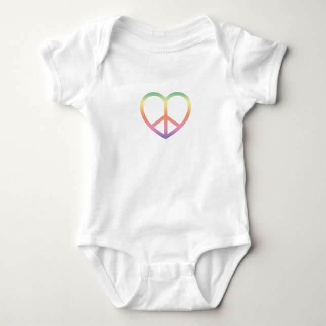Friedens-und Liebe-Herz-Bio Baumwolle Onsie Baby Strampler (Vorderseite)