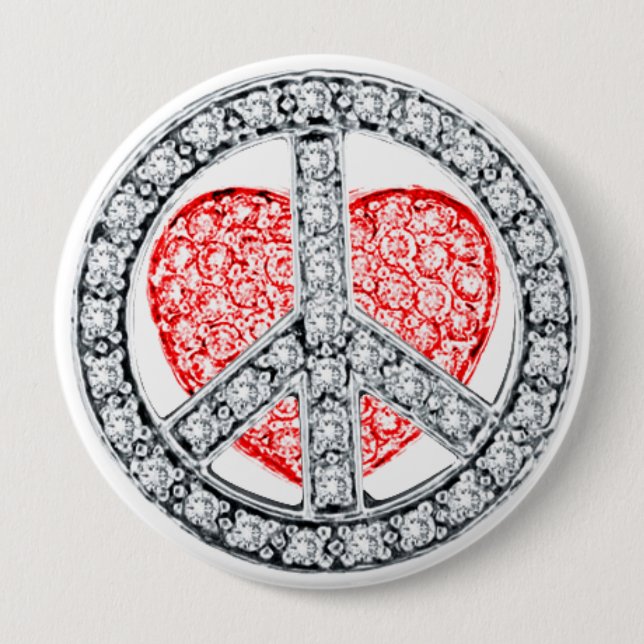 FRIEDENS- und LIEBE Knopf Button (Vorderseite)