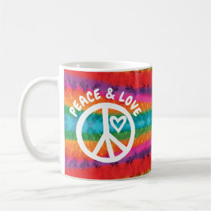Friedens-und Liebe-Krawatten-Streifen Kaffeetasse