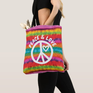 Friedens-und Liebe-Krawatten-Streifen Tasche